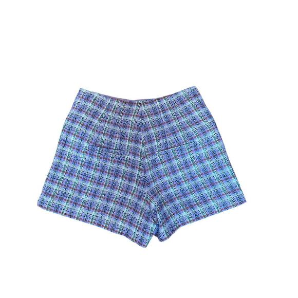 Veronica Beard Inara lavender lilac multi plaid tweed shorts size 2 - Picture 12 of 14
